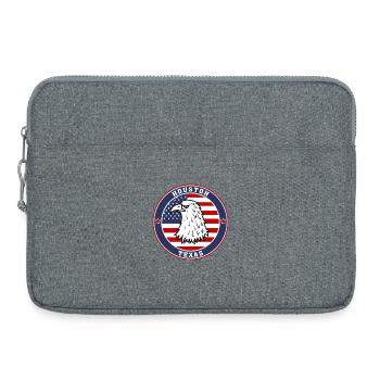 Houston City Texas State États-Unis Flag Travel Souvenir - Sacoche pour ordinateur portable 15 pouces - gris chiné - Devant