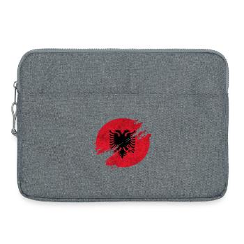 Albanien Vintage Kreis Flagge / Geschenk Tirana - Laptoptasche 15" - Grau meliert - Vorne