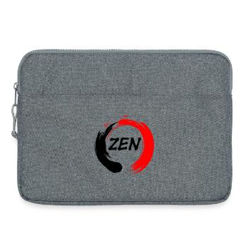 Zen geschrieben in enso zen Kreis rot und schwarz - Laptoptasche 15" - Grau meliert - Vorne