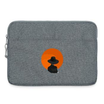 Femme avec chapeau - Sacoche pour ordinateur portable 15 pouces - gris chiné - Devant
