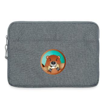 mignon rongeur patch - castor grignote le bois - Sacoche pour ordinateur portable 15 pouces - gris chiné - Devant