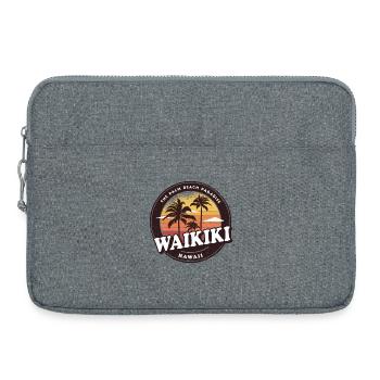 Waikiki Hawaii Vintage Beach Design - Laptop bag 15" - heather grey - Front
