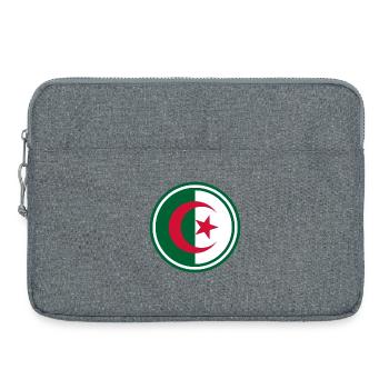 Drapeau de l’Algérie autour - Sacoche pour ordinateur portable 15 pouces - gris chiné - Devant