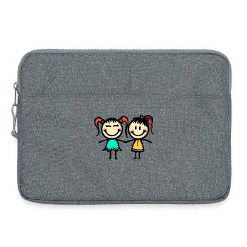Mon pote Les meilleurs amis - Sacoche pour ordinateur portable 15 pouces - gris chiné - Devant