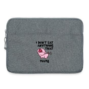 Pig Vegan Statement - Laptop bag 15" - heather grey - Front