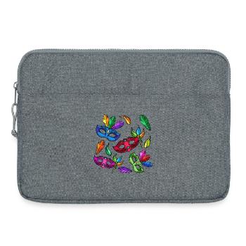 Karneval Fasching Masken Kostüm - Laptoptasche 15" - Grau meliert - Vorne