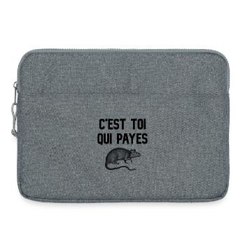C'est toi qui payes (visuel de rat) - Sacoche pour ordinateur portable 15 pouces - gris chiné - Devant