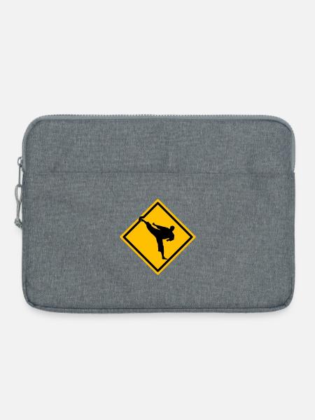 Karate Warnschild Yokogeri - Laptoptasche 15" - Grau meliert