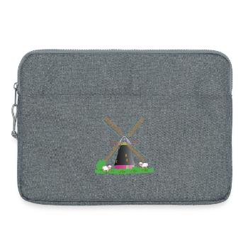 Moulin à vent avec des moutons - Sacoche pour ordinateur portable 15 pouces - gris chiné - Devant