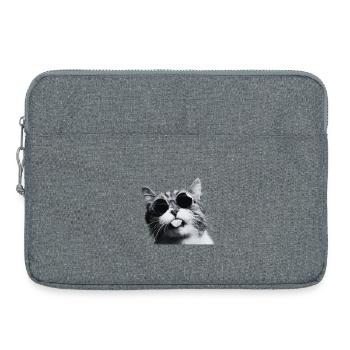 Chill Cat in Round Sunglasses - Laptop bag 15" - heather grey - Front