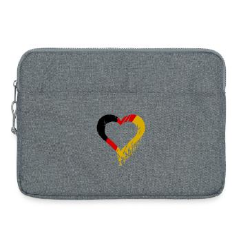Un cœur pour l’Allemagne - Sacoche pour ordinateur portable 15 pouces - gris chiné - Devant