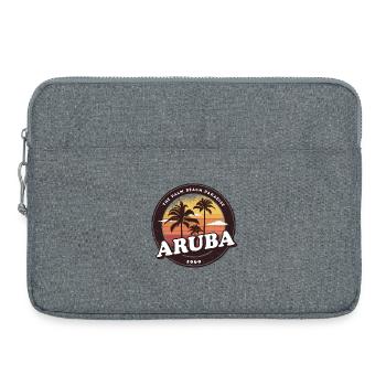 Aruba Vintage Beach Design / Gift Idea - Laptop bag 15" - heather grey - Front