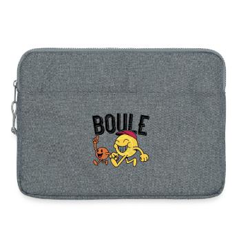 Boules ball with pork go to boules - Laptop bag 15" - heather grey - Front