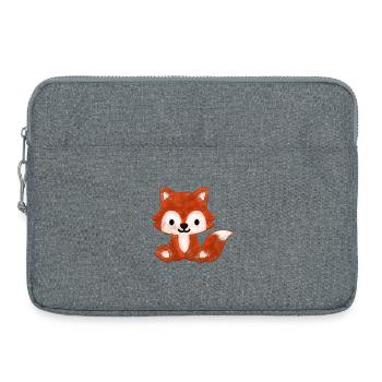 petit renard bébé mignon pour les enfants - Sacoche pour ordinateur portable 15 pouces - gris chiné - Devant