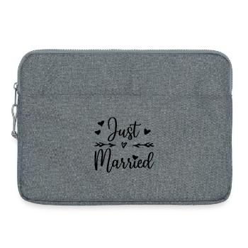 Just married design for men and women - Laptop bag 15" - heather grey - Front