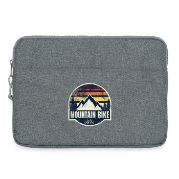 Retro Mountain Bike Patch - Laptop bag 15" - heather grey - Front