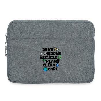 Erde Statement Artenschutz Naturschutz Umwelt - Laptoptasche 15" - Grau meliert - Vorne