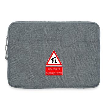 L'abus d'école est dangereux pour la santé - Sacoche pour ordinateur portable 15 pouces - gris chiné - Devant