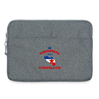 Jugoslawien 100% Original Flaggen - Laptoptasche 15" - Grau meliert - Vorne