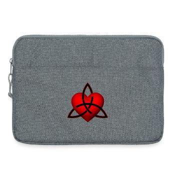 Celtic Heart Pattern - Laptop bag 15" - heather grey - Front