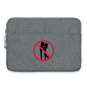 Kissing forbidden sign - Laptop bag 15" - heather grey - Front