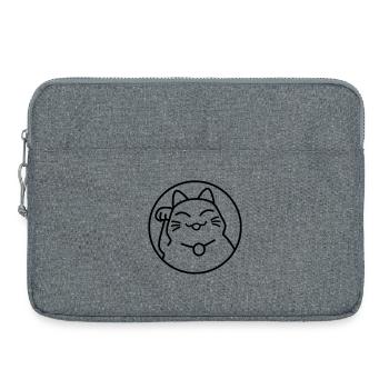 Maneki Neko Neon – Glückskatze aus Japan, Kawaii - Laptoptasche 15" - Grau meliert - Vorne