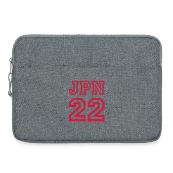 JAPON - Sacoche pour ordinateur portable 15 pouces - gris chiné - Devant