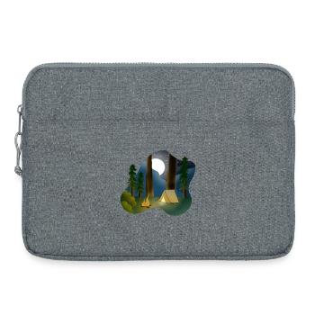 Moonlit night in forest camping - Laptop bag 15" - heather grey - Front