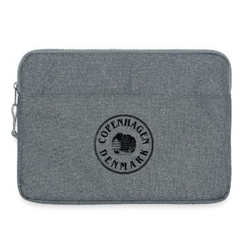 Copenhague, Danemark – Emblème du front de mer - Sacoche pour ordinateur portable 15 pouces - gris chiné - Devant