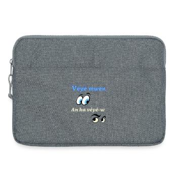 Véyé mwen an ka véyé-w - Sacoche pour ordinateur portable 15 pouces - gris chiné - Devant