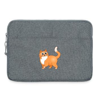 Le chat joyeux - Sacoche pour ordinateur portable 15 pouces - gris chiné - Devant