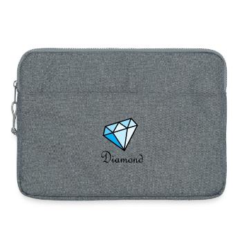 Blauer Geometrischer Diamant - Laptoptasche 15" - Grau meliert - Vorne