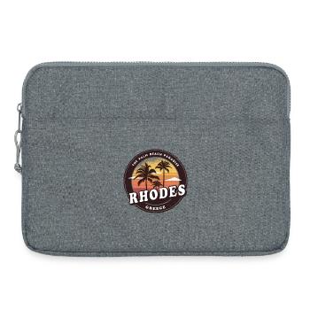 Rhodes Greece Beach Design - Laptop bag 15" - heather grey - Front