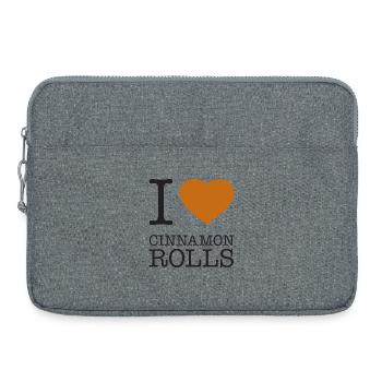 I LOVE CINNAMON ROLLS Zimtrollen Fika - Laptoptasche 15" - Grau meliert - Vorne