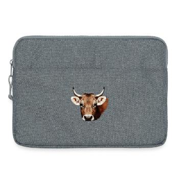 süße tierdesigns mädchen, kuh beige, rustikal - Laptoptasche 15" - Grau meliert - Vorne