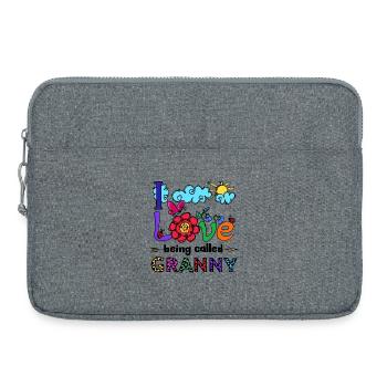 Old Woman Grandmother Grandma Statement Pensioner - Laptop bag 15" - heather grey - Front