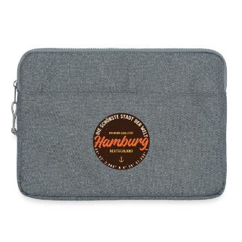 Hamburg Hafen Rundbadge - Laptoptasche 15" - Grau meliert - Vorne