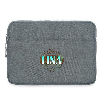Namensgeschenke für Tochter LINA - VORNAME MÄDCHEN - Laptoptasche 15" - Grau meliert - Vorne