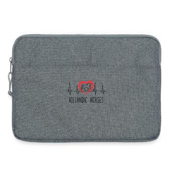 Chevaux islandais Déclaration Cœur Chevaux Amour - Sacoche pour ordinateur portable 15 pouces - gris chiné - Devant
