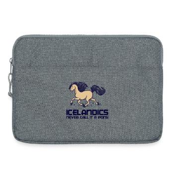 Islandpferde Statement Pferde Araber Galopp - Laptoptasche 15" - Grau meliert - Vorne