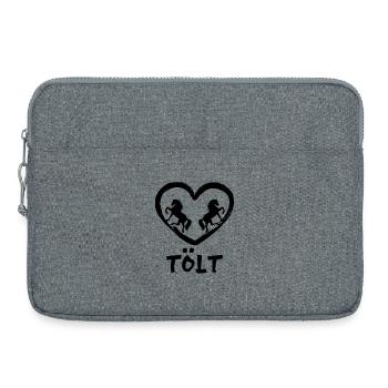 Tölt Chevaux Islandais Chevaux Cheval Amour Coeur Dicton - Sacoche pour ordinateur portable 15 pouces - gris chiné - Devant