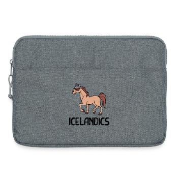 Poulains Chevaux Islandais Chevaux Dire Islandais - Sacoche pour ordinateur portable 15 pouces - gris chiné - Devant