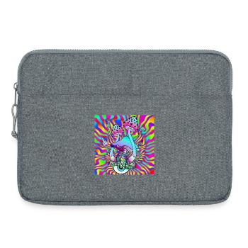 Magic Mushrooms Hippie Psychedelic Mushroom Art - Laptop bag 15" - heather grey - Front