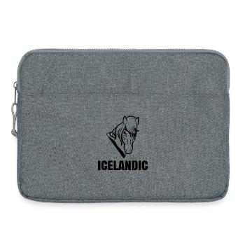 Dicton islandais Chevaux Le cheval aime les chevaux islandais - Sacoche pour ordinateur portable 15 pouces - gris chiné - Devant