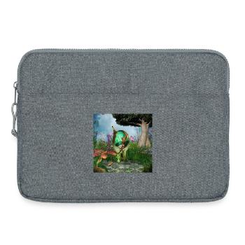 Little fairy with her cat - Laptop bag 15" - heather grey - Front