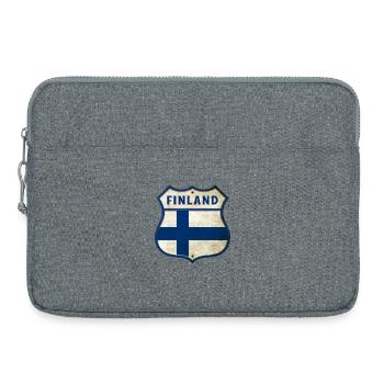 Armoiries des drapeaux de la Finlande - Sacoche pour ordinateur portable 15 pouces - gris chiné - Devant