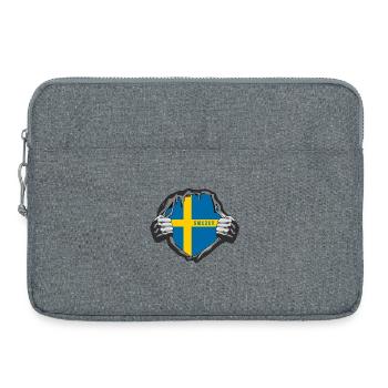 Schweden Flaggen Design - Laptoptasche 15" - Grau meliert - Vorne