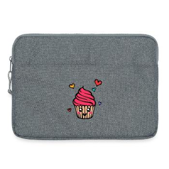 Bonbons Délicieuse Collation Cuisson Cupcake Coeur - Sacoche pour ordinateur portable 15 pouces - gris chiné - Devant