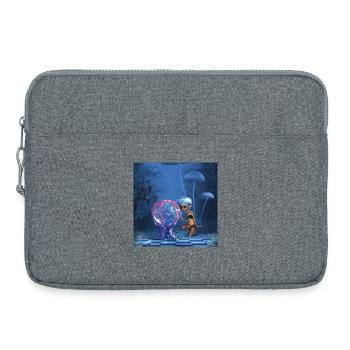 Cute fairy with fantasy fish - Laptop bag 15" - heather grey - Front
