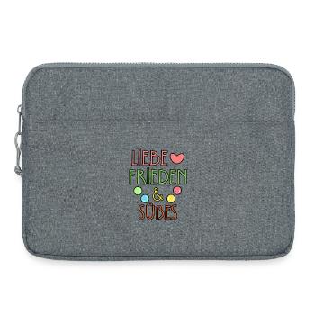 Nachspeise Herz Bonbon Süßigkeiten Statement - Laptoptasche 15" - Grau meliert - Vorne